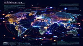 超碰在线极速加载示意图，CDN节点分布全球，网络连接线条闪烁，象征毫秒级响应速度